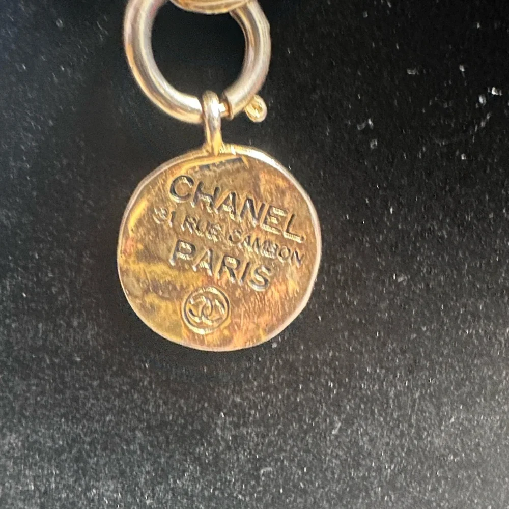 CHANEL Gold Chain Necklace with Paris Pendant